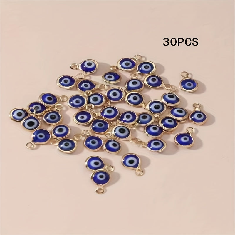 30 Pieces Blue Evil Eye Charm Beads Resin Pendant Beads for Jewelry Making