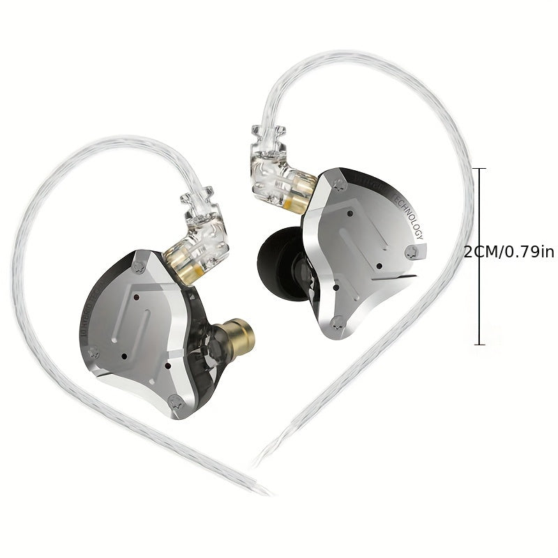 In-Ear Monitoring Headphones with 4BA 1DD Drivers HiFi Bass Detachable 2-Pin Cable