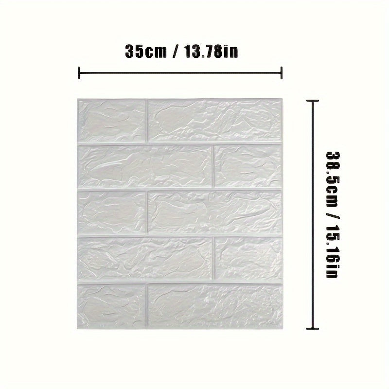 3D Wall Stickers Pack of 20-50 Self-Adhesive Brick Pattern Wall Covering Moisture-Proof Decorative
