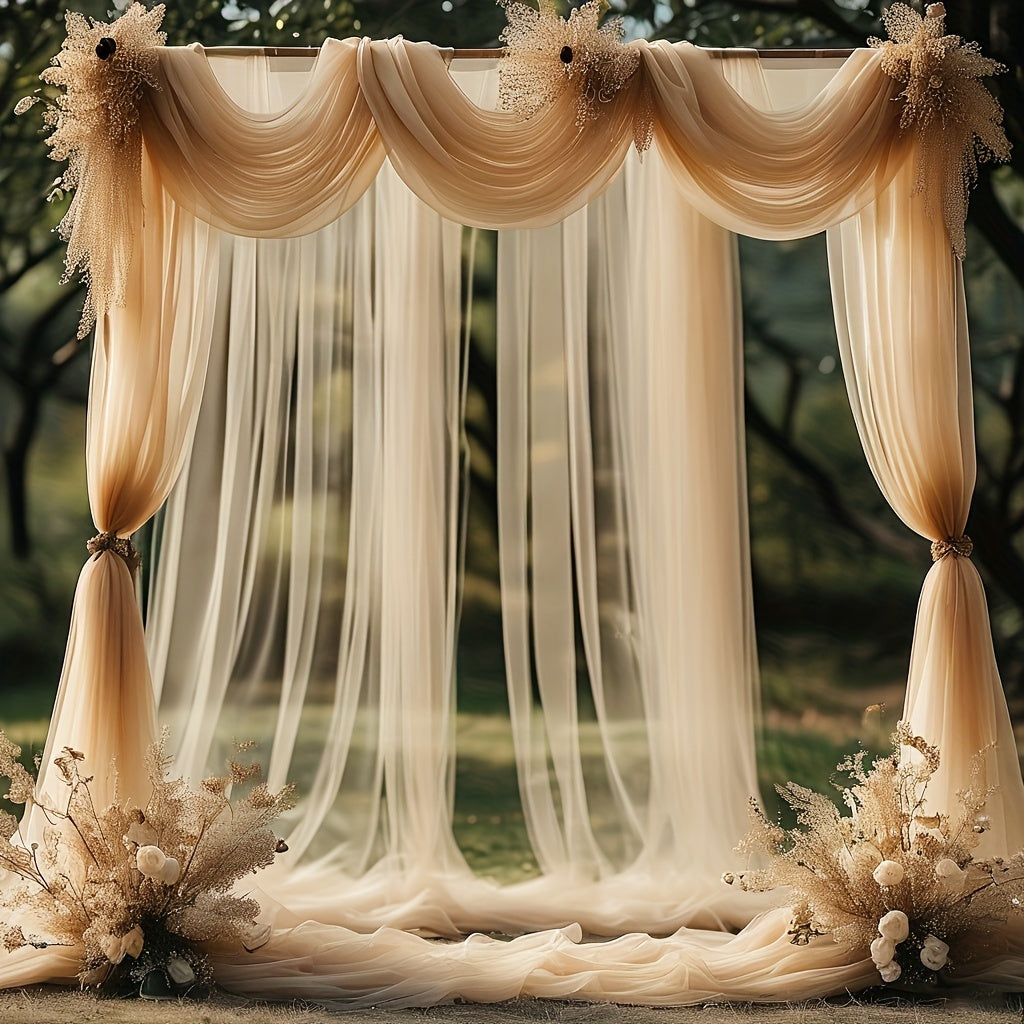 White Chiffon Tulle Curtain for Weddings and Events 19.7ft Long x 236.5ft Wide Sheer Polyester