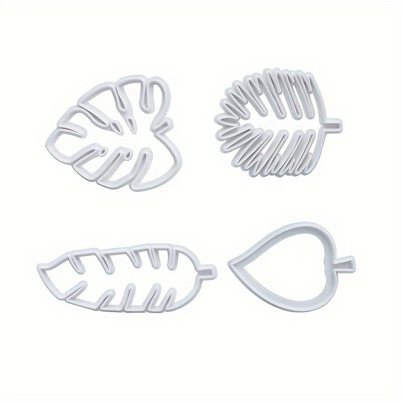 Set of Tropical Leaf Cookie Cutters Plastic for Fondant Gummy Candies Cake Decorations