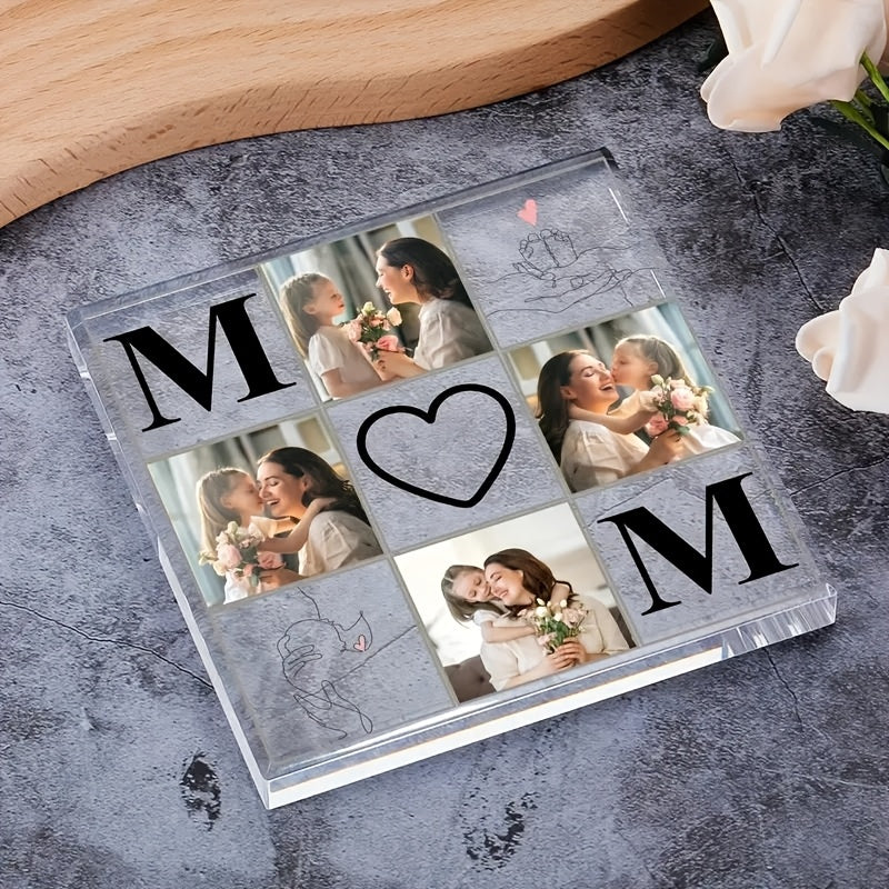 Custom Acrylic Photo Frame Horizontal 4-Slot Desktop Display for Mother’s Day
