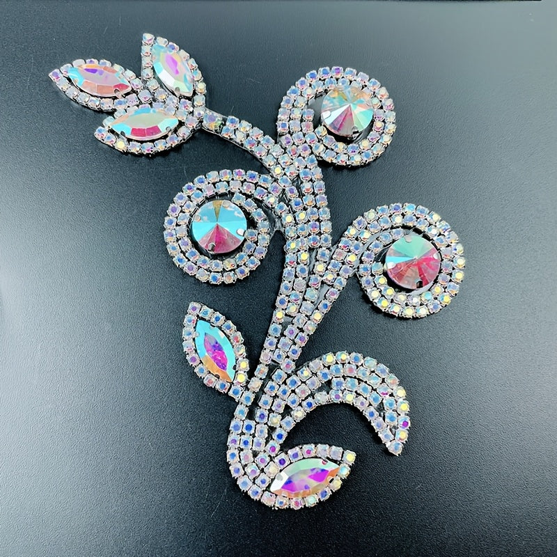Unisex Glass Rhinestone Flower Applique for Shoes Dresses Crafts