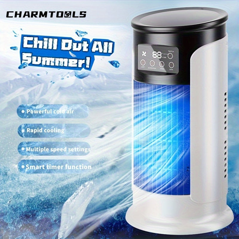 Portable USB air conditioner humidifier with LED light cooling fan for home office use