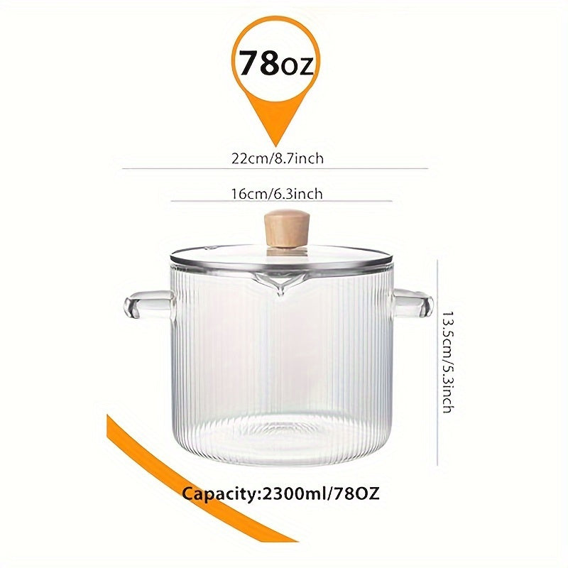 Borosilicate Glass Cookware Set with Lid Heat-Resistant Kitchenware for Stoves Ovens Induction