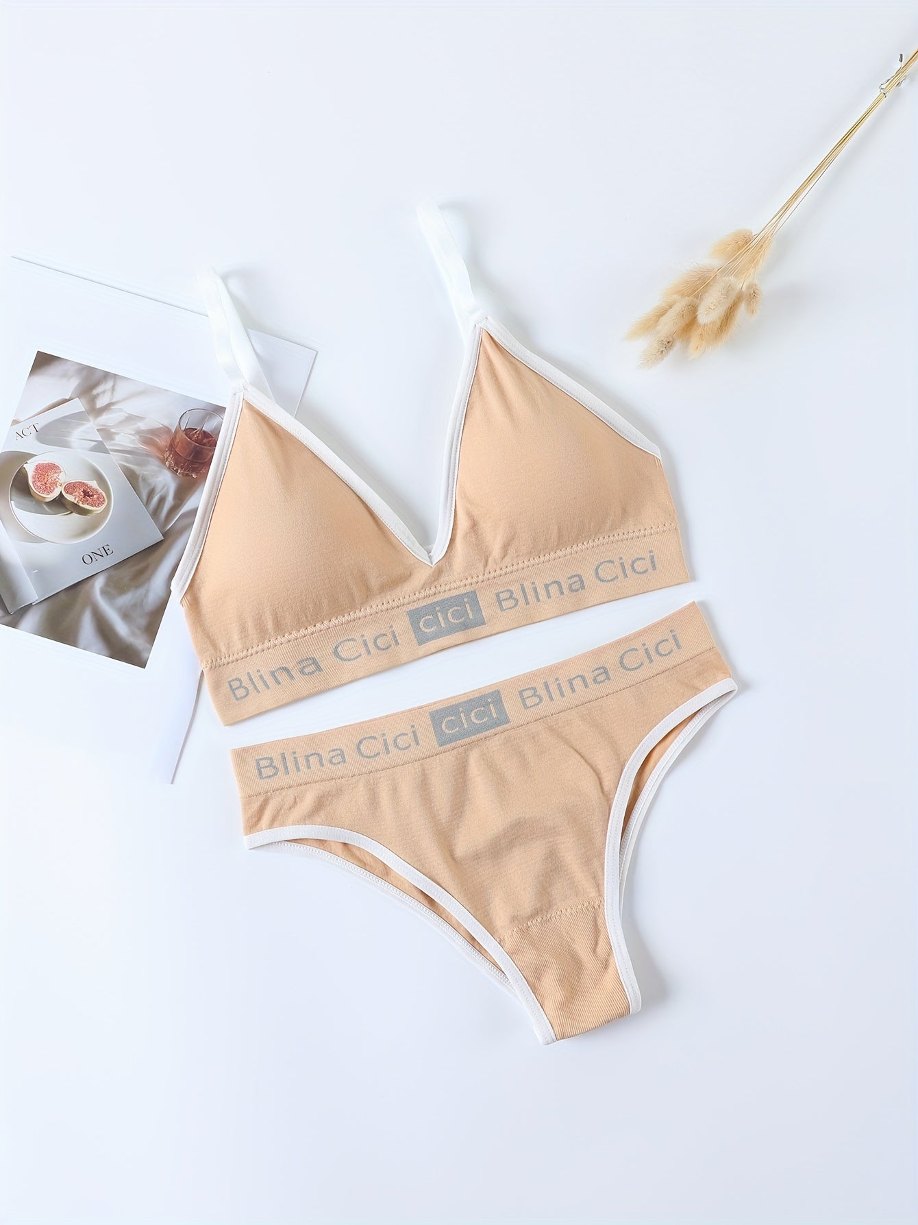 Women's Lingerie Set Push-Up Bra and Elastic Panties Underwear