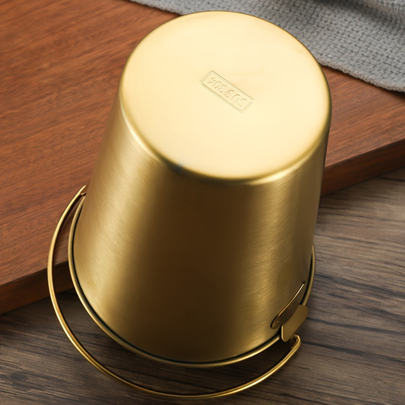 Qopqoq bilan oltin zanglamas po'latdan yasalgan muz idishi, sovuq ichimliklar va atıştırmaliklar uchun, Rojdestvo sovg'asi uchun ideal.