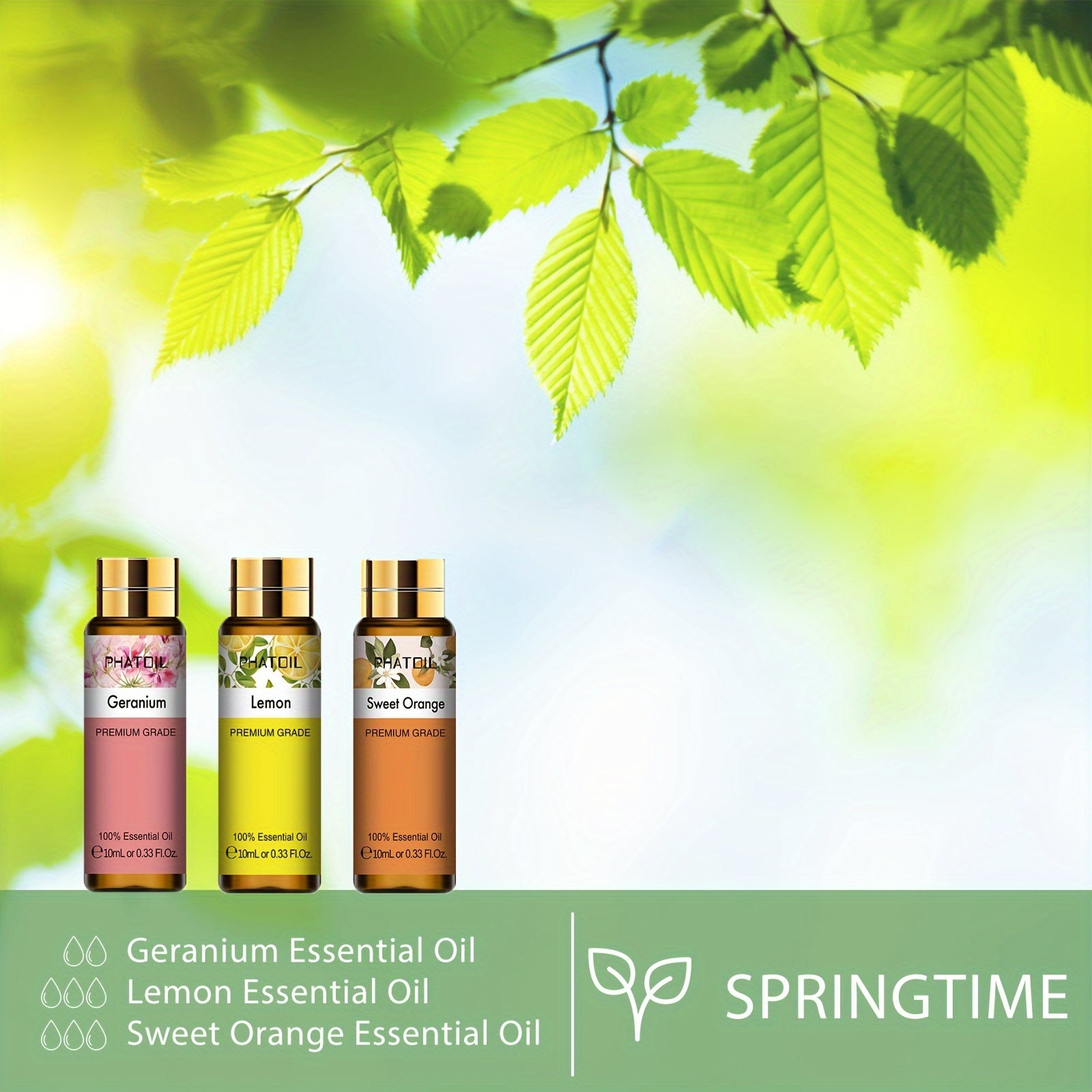 PHATOIL Efir moyi Yagona 10ml - Kayfiyatni ko'taruvchi aromaterapiya suvi, ko'p maqsadli foydalanish, yuqori sifatli, oqmas, UV nurlanishiga chidamli - 1 shisha