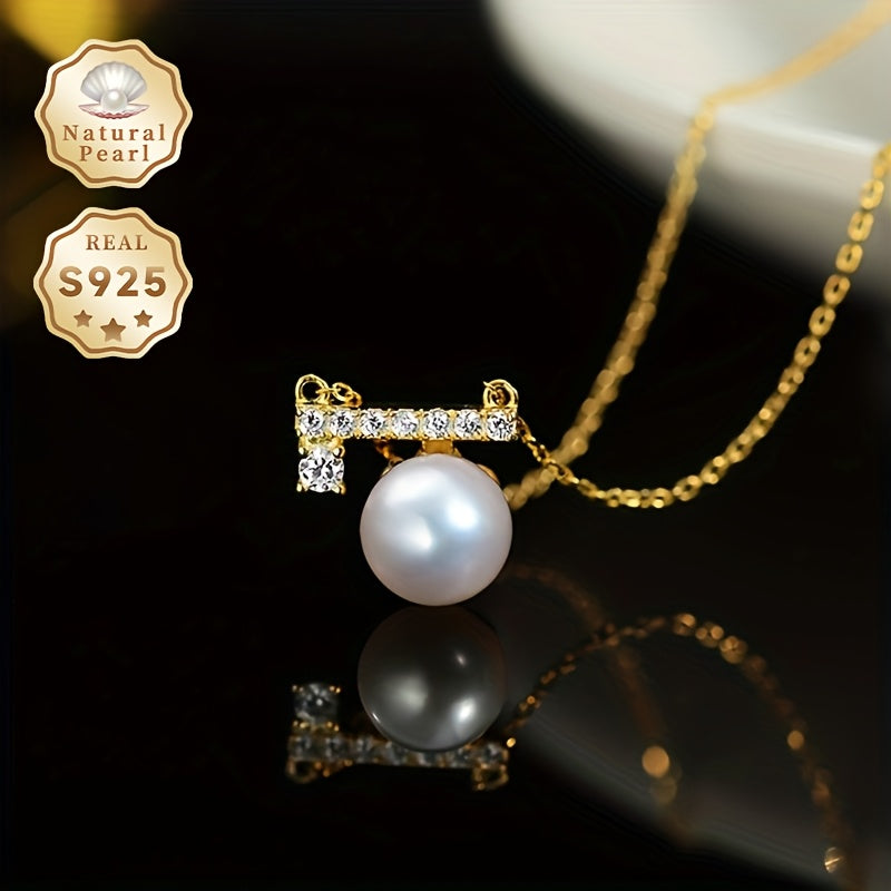 Sterling Silver Pearl Necklace for Women Natural Sea Salt Pearls Gift Box