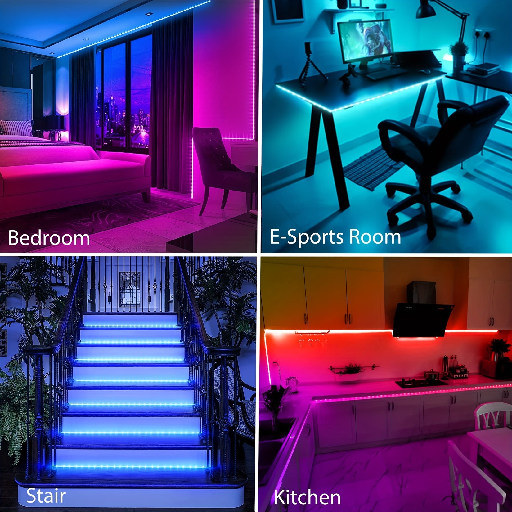 RGB LED Strip Lights 91.44cm to 30.48m USB Powered Infrared Sensor Color Adjustable