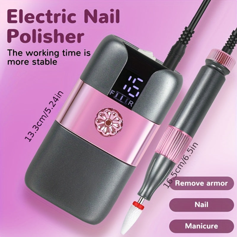 Upgraded Portable Electric Nail Grinder with Rechargeable Lithium Battery for Manicure and Nail Removal