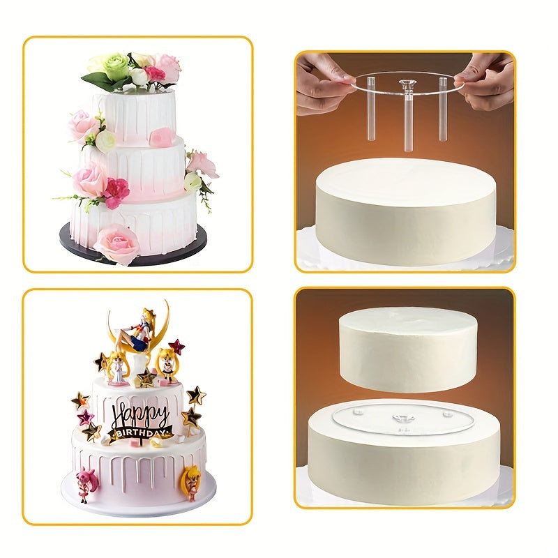 Cake Tier Stacking Kit with Separator Plates and Dowel Rods for Weddings and Baking