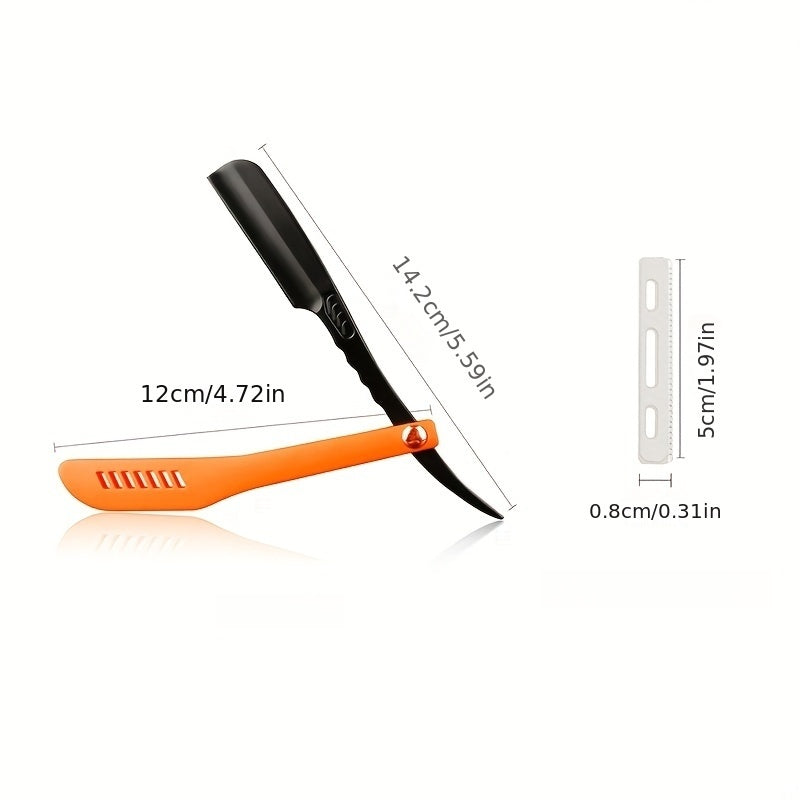 Herramienta de afeitado manual retro con hoja reemplazable para barba plegable para hombre