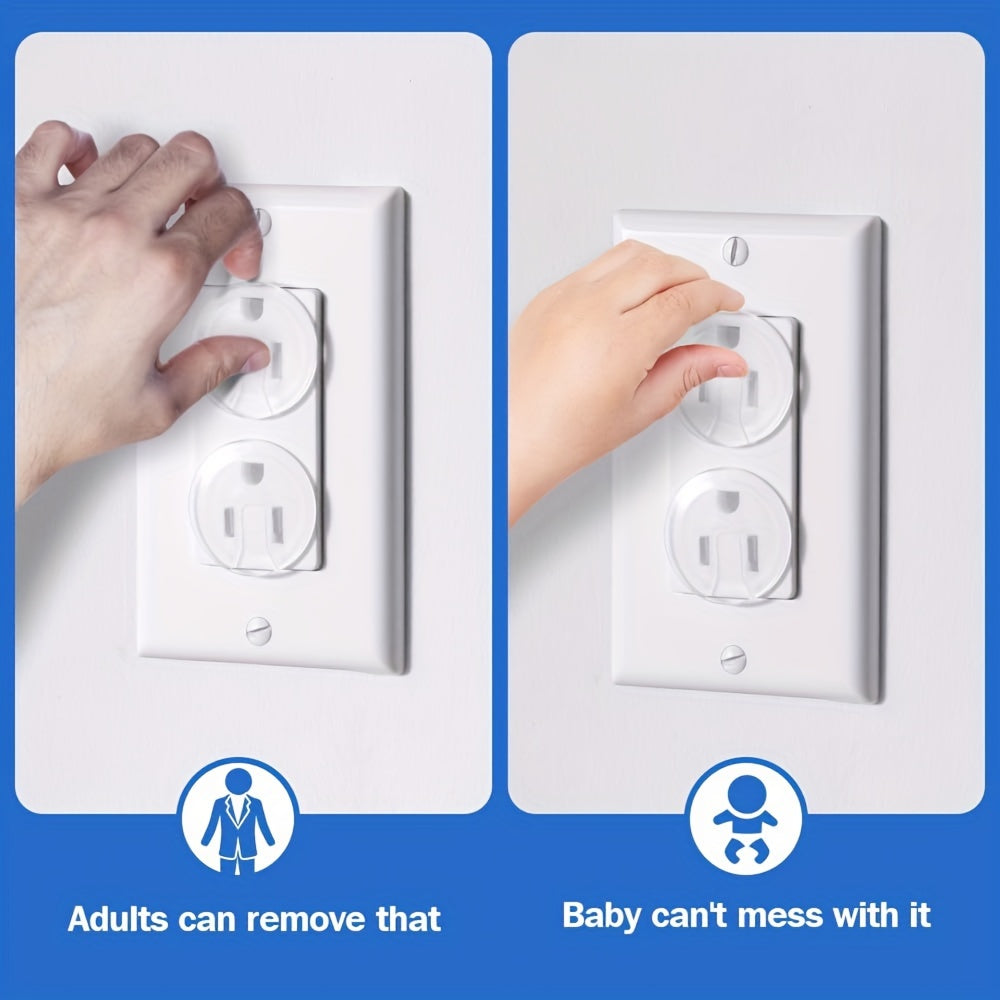 Set of 60 Transparent Childproof Outlet Covers for Electric Socket Protection