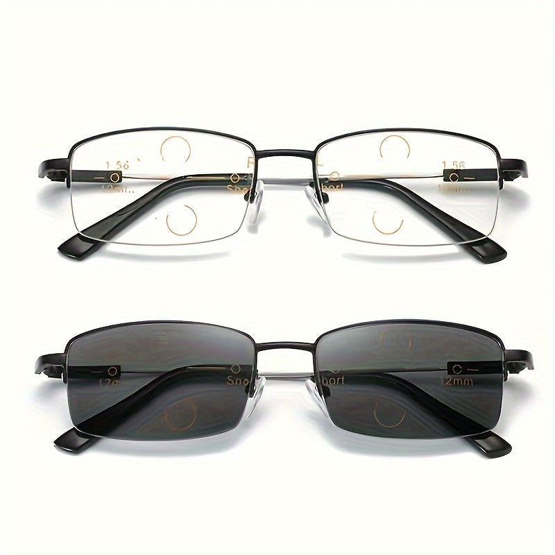 Мужские и женские фотохромные прогрессивные мультифокальные очки из ультралегкого карбона TR90 +1.0 до +4.0
