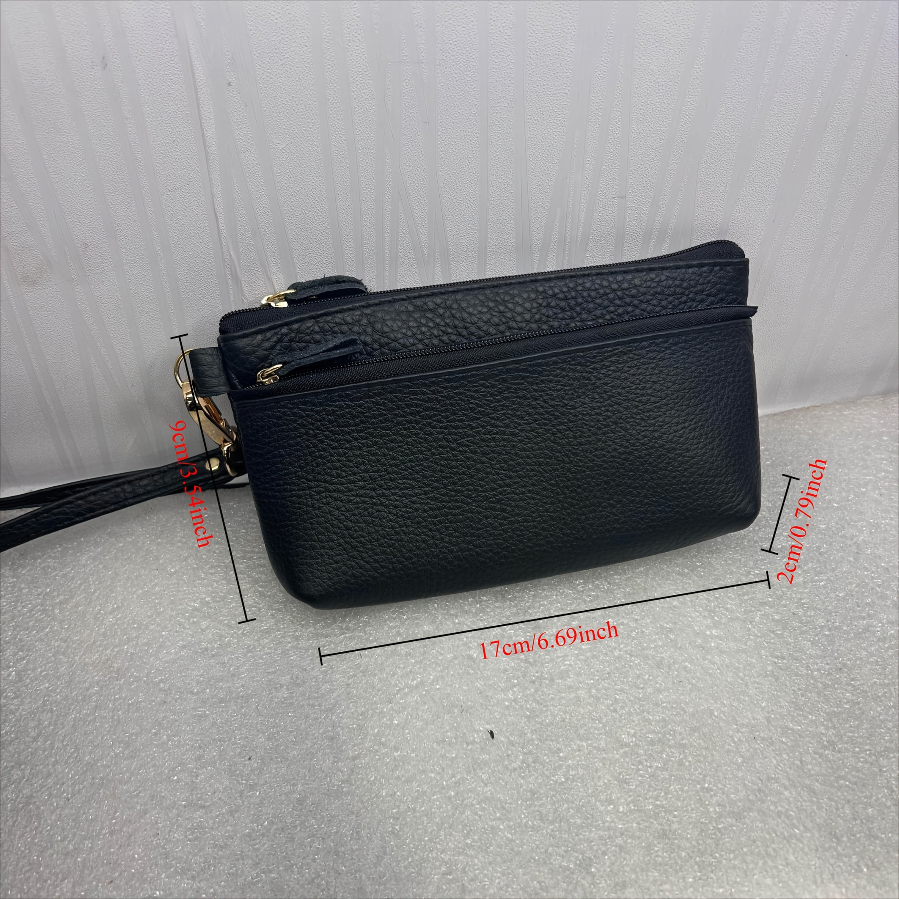 Small Genuine Leather Women's Handbag with Mini Coin Purse and Key Holder Black