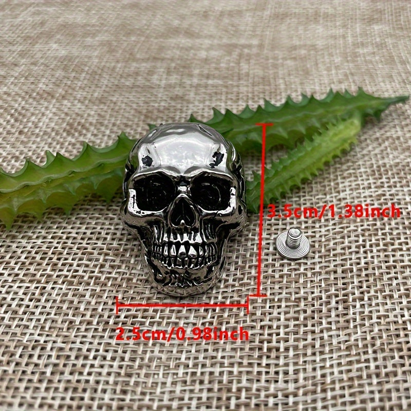 Leather Skull Buckle Set for DIY Leather Bags and Accessories, 2 Pieces