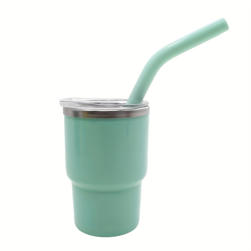 Taza de viaje de 3oz con interior de acero inoxidable, exterior de plástico, funda de silicona y pajilla