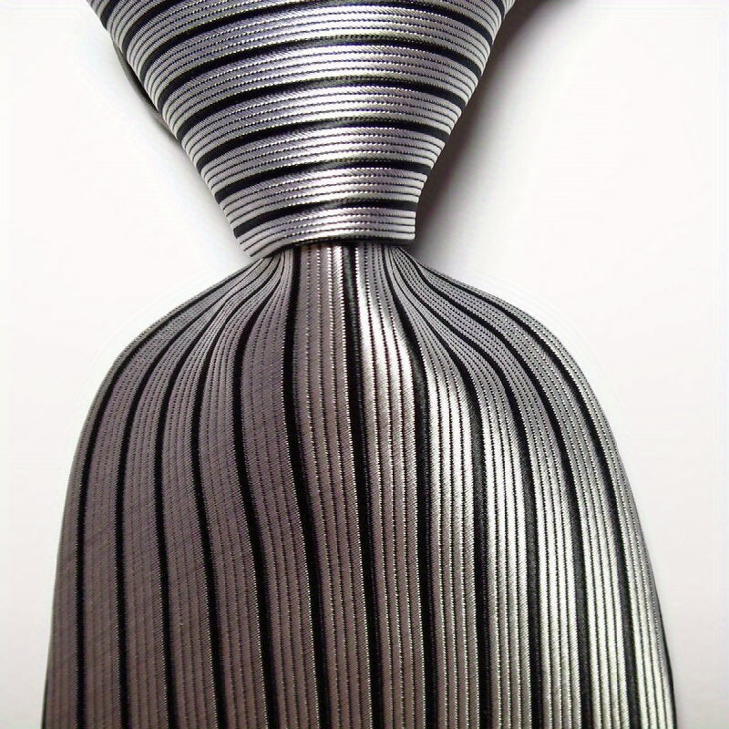 Men's Jacquard Woven Striped Plaid Tie Set in Blue Green Red Orange