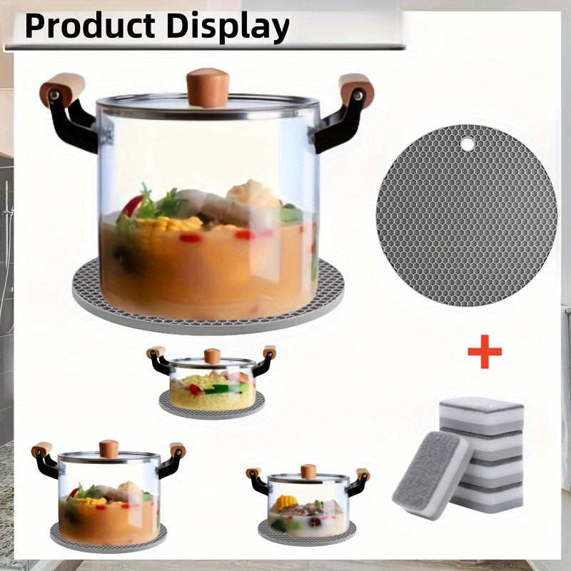Transparent Glass Soup Pot with Lid and Wooden Handles for Easy Cleaning