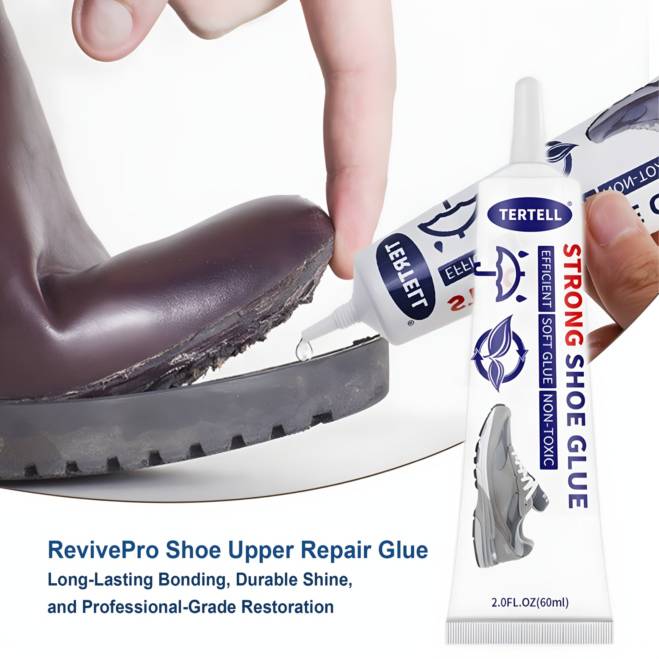 Strong Shoe Repair Glue for Sneakers Faux Leather Resin Crafts 2oz Flexible Bonding