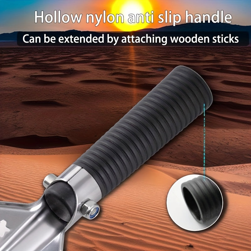 Mini pala de metal con hoja triangular portátil para acampar, jardinería y rescate