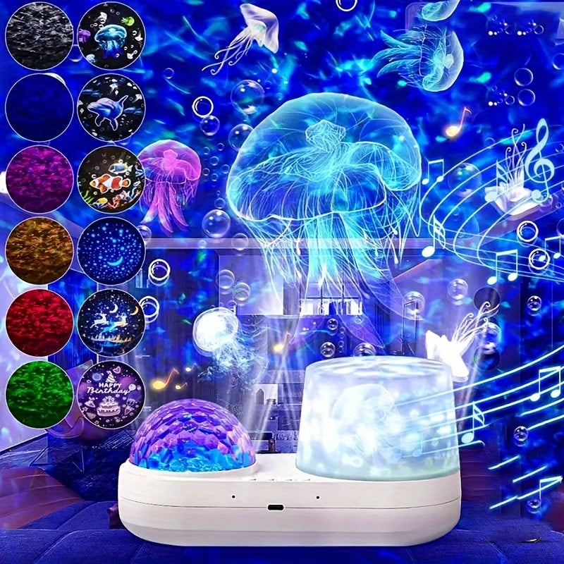 LED Night Light Projector with 360 Degree Rotation and 6 Color Ocean Light for Kids Bedroom