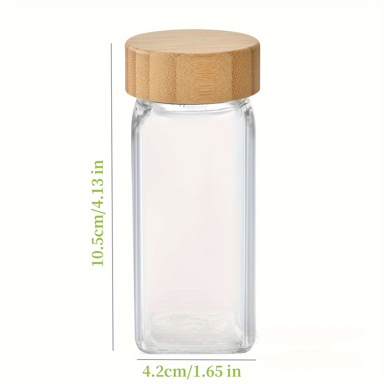 18Pcs or 24Pcs Square Glass Spice Jar Set with Bamboo or Aluminum Lids 120ml