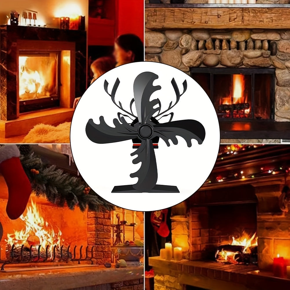 Christmas Reindeer Fireplace Fan Portable Mini Heater for Winter Home Use