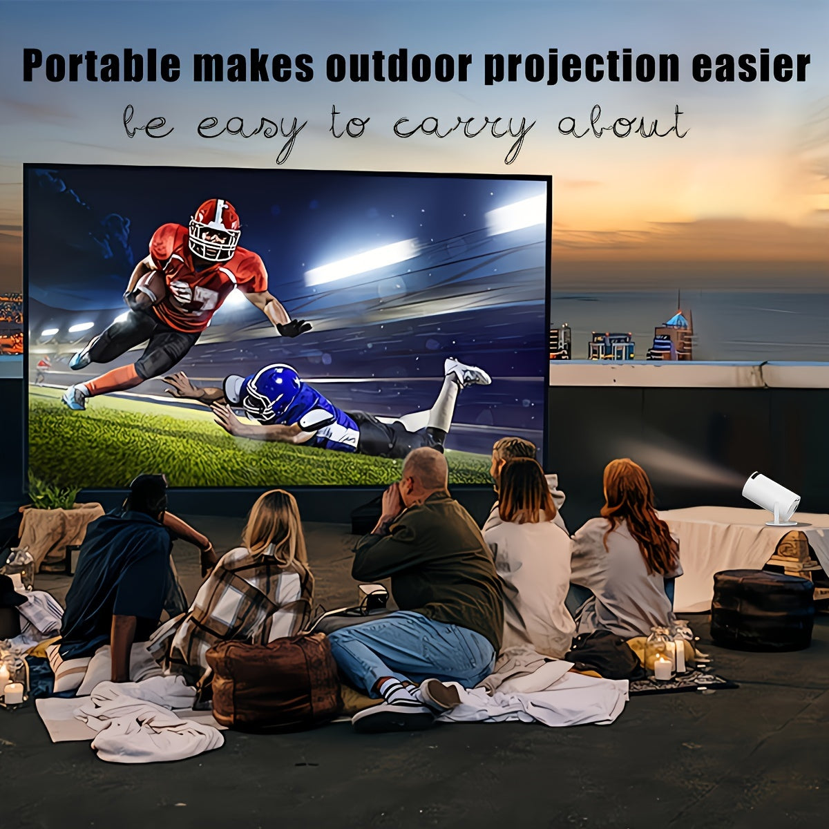 Портативный мини-проектор с горизонтальной коррекцией и вращением на 180°