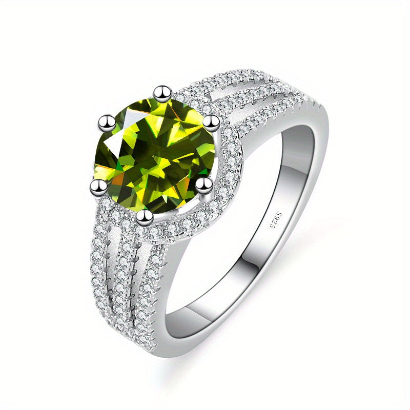 Koʻp rangli variantlari bilan Sterling kumushda moissanit vaʼda uzuklari, takliflar va sovgʻalar uchun