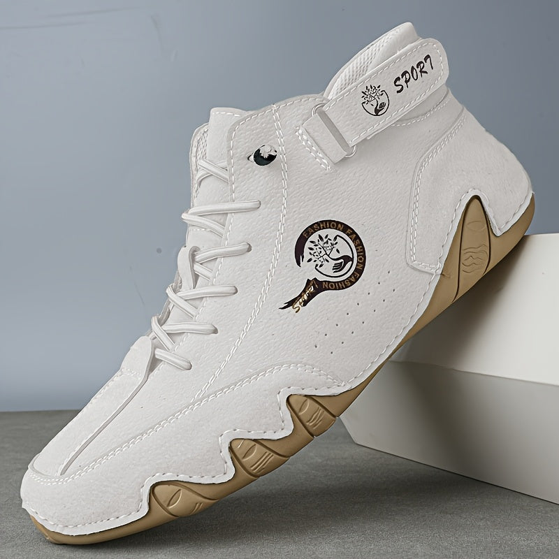 Erkaklar uchun hayvon naqshidagi shoelace ankle boots krossovkalari, 8 rang variantida, juda nozik tolali yuqori qismi, nafas oladigan PU astar, barcha mavsumlarda ochiq havoda qulaylik uchun sirpanmaydigan kauchuk taglik, ko'p maqsadli.