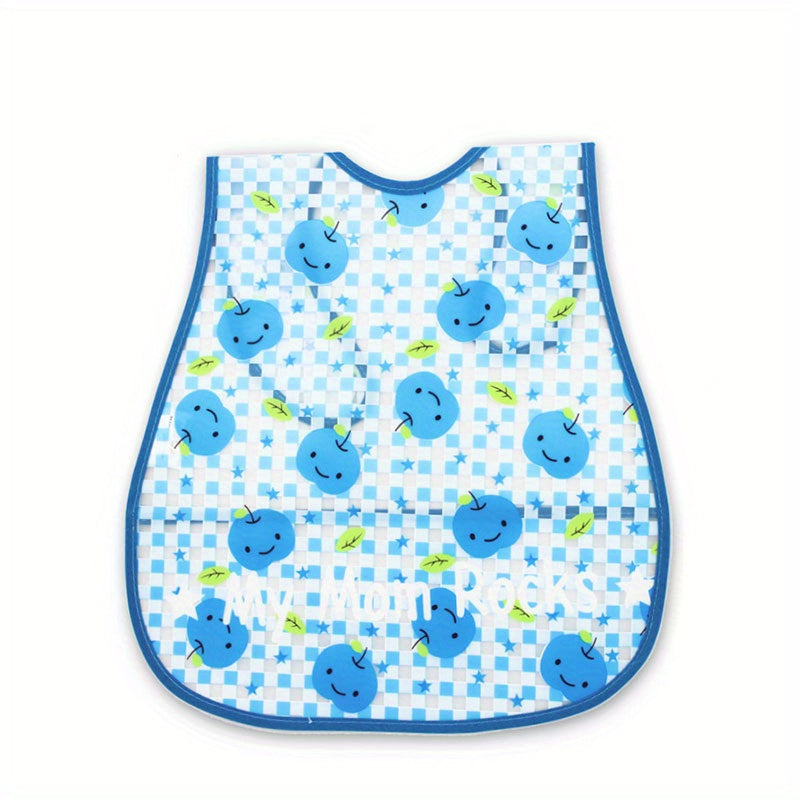 Waterproof Baby Bib for Boys and Girls with Snap Closure and Dirt-Resistant Pockets