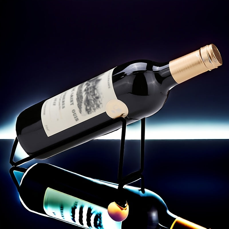 Black Metal Wine Rack Countertop Holder for Stemware Kitchen Dining Decor