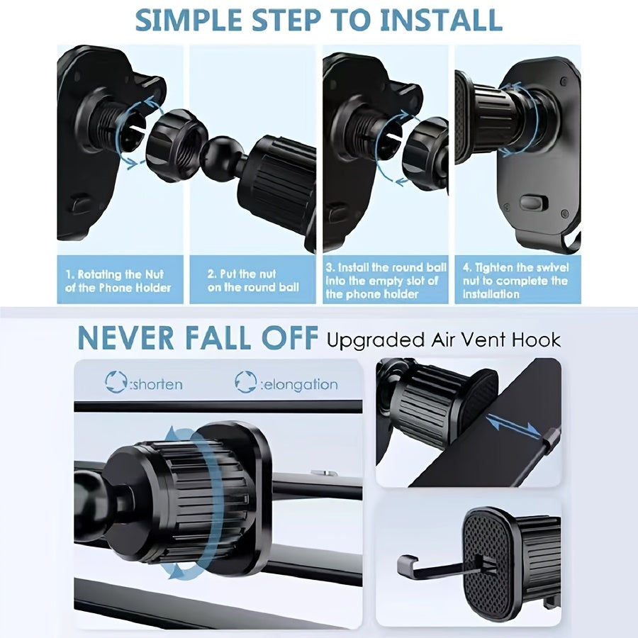 Soporte universal para teléfono de coche con clip de ventilación ajustable, pinza no impermeable de ABS