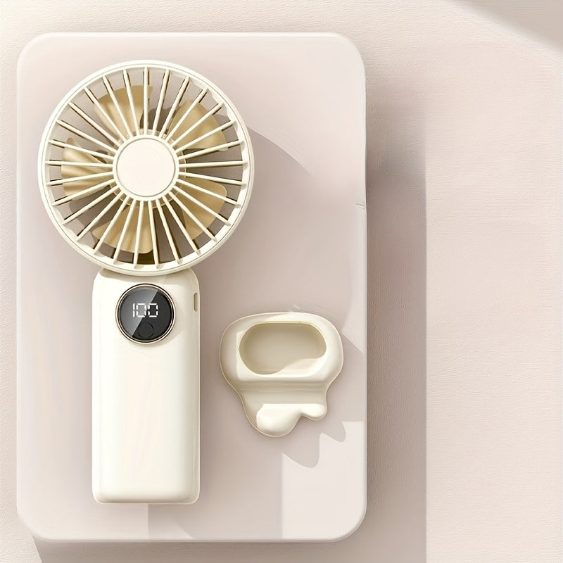 Mini Portable Cat Claw Fan with Phone Stand USB Rechargeable 5-Speed Foldable Desk Fan for Travel Camping Office Outdoor