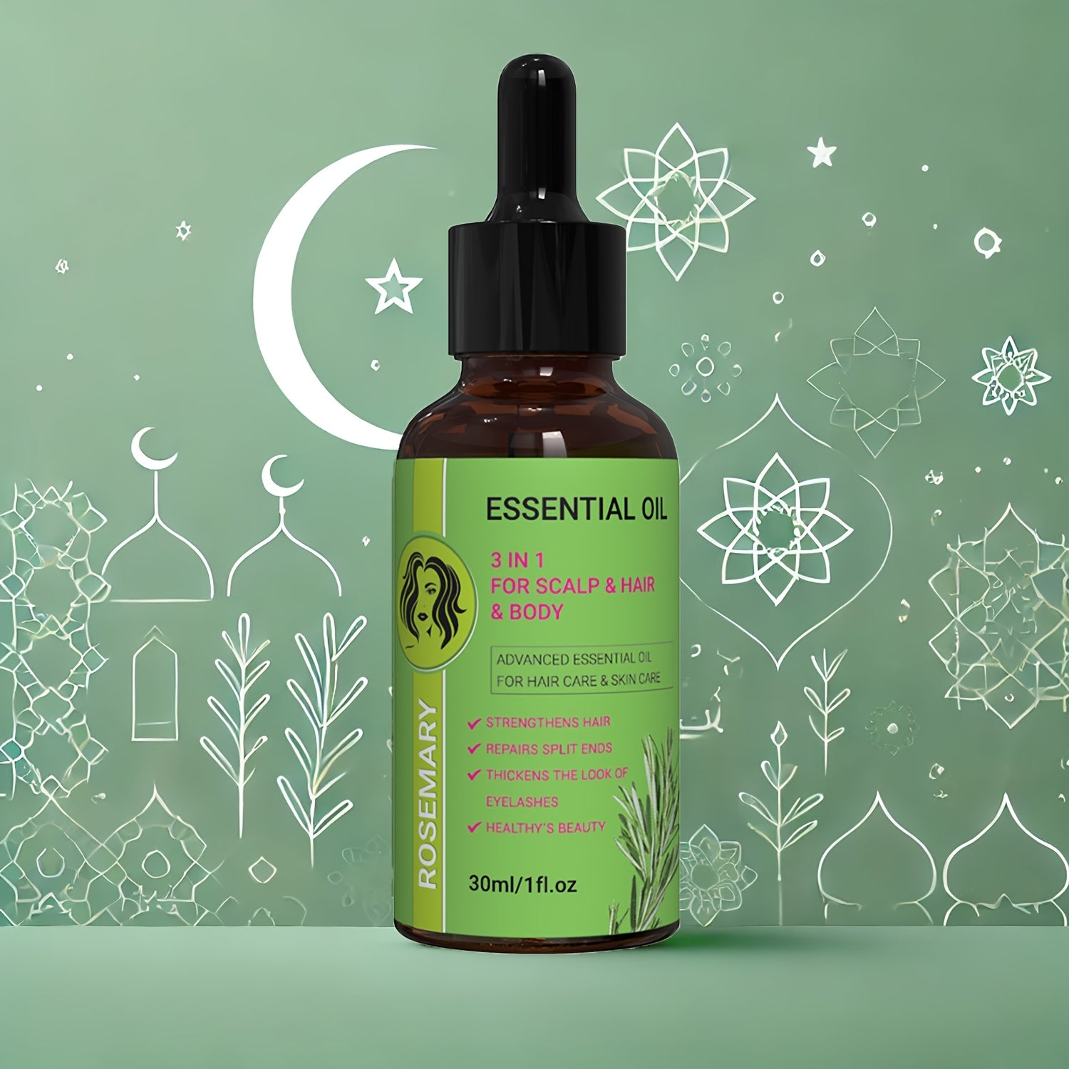 Unisex Natural Rosemary Oil 3-in-1 Hair, Scalp, Body Moisturizer