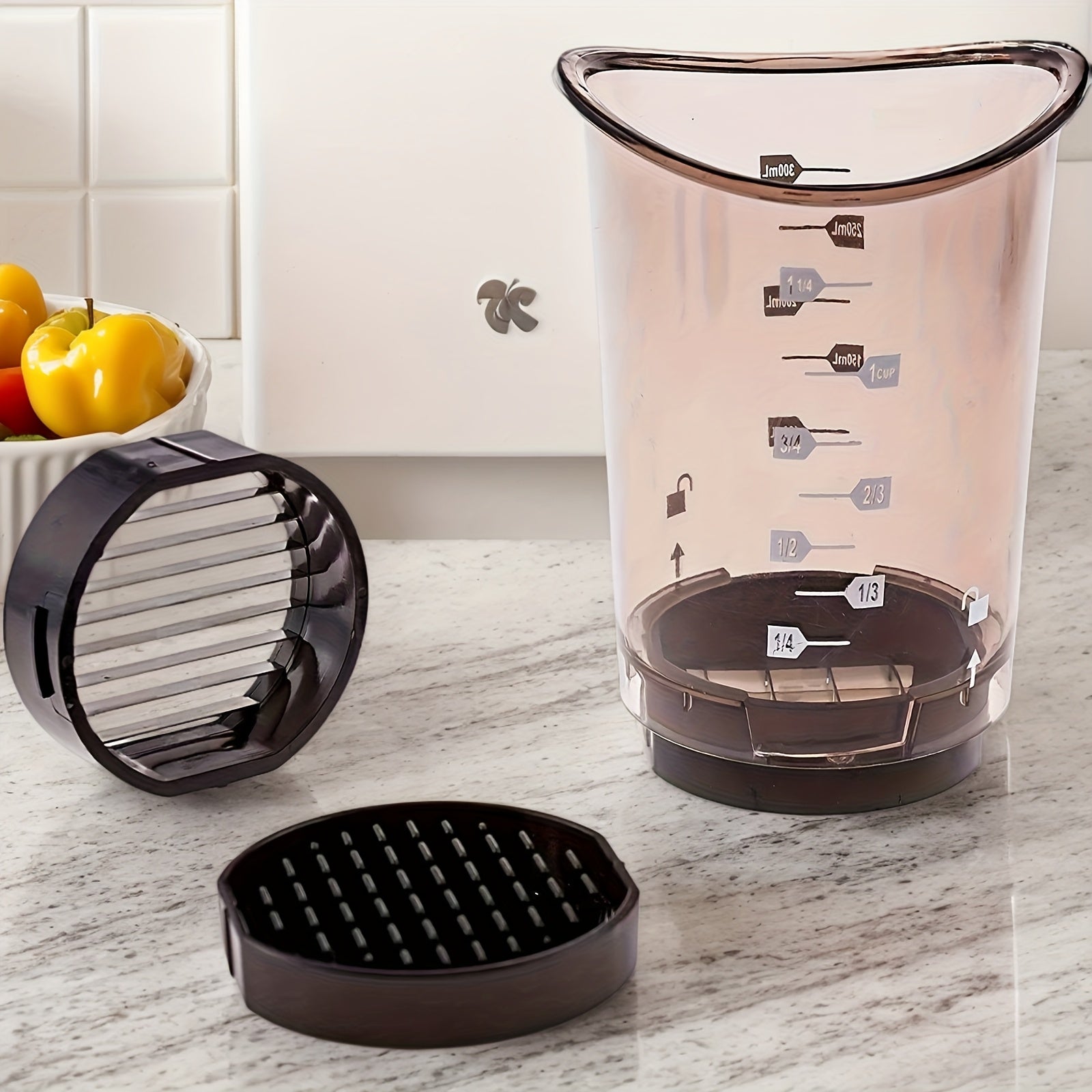 Stainless Steel Fruit Vegetable Chopper Cutter Salad Maker with 2 Blades