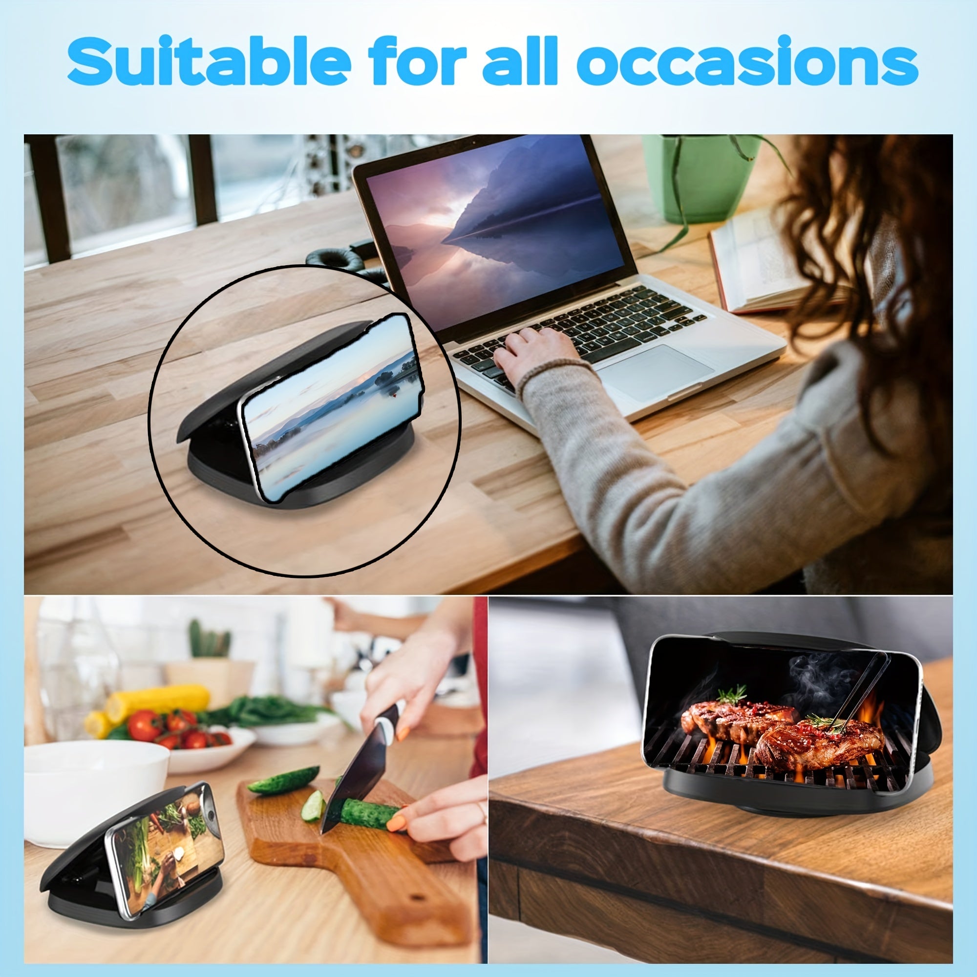 Universal Car Phone Mount Rotating 360°, Adjustable Holder for iPhone and Android