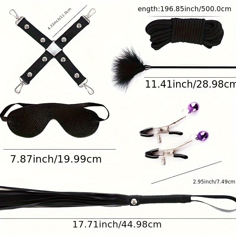 10pcs Adult Bondage Set for Couples Latex-Free Handcuffs Collar Accessories