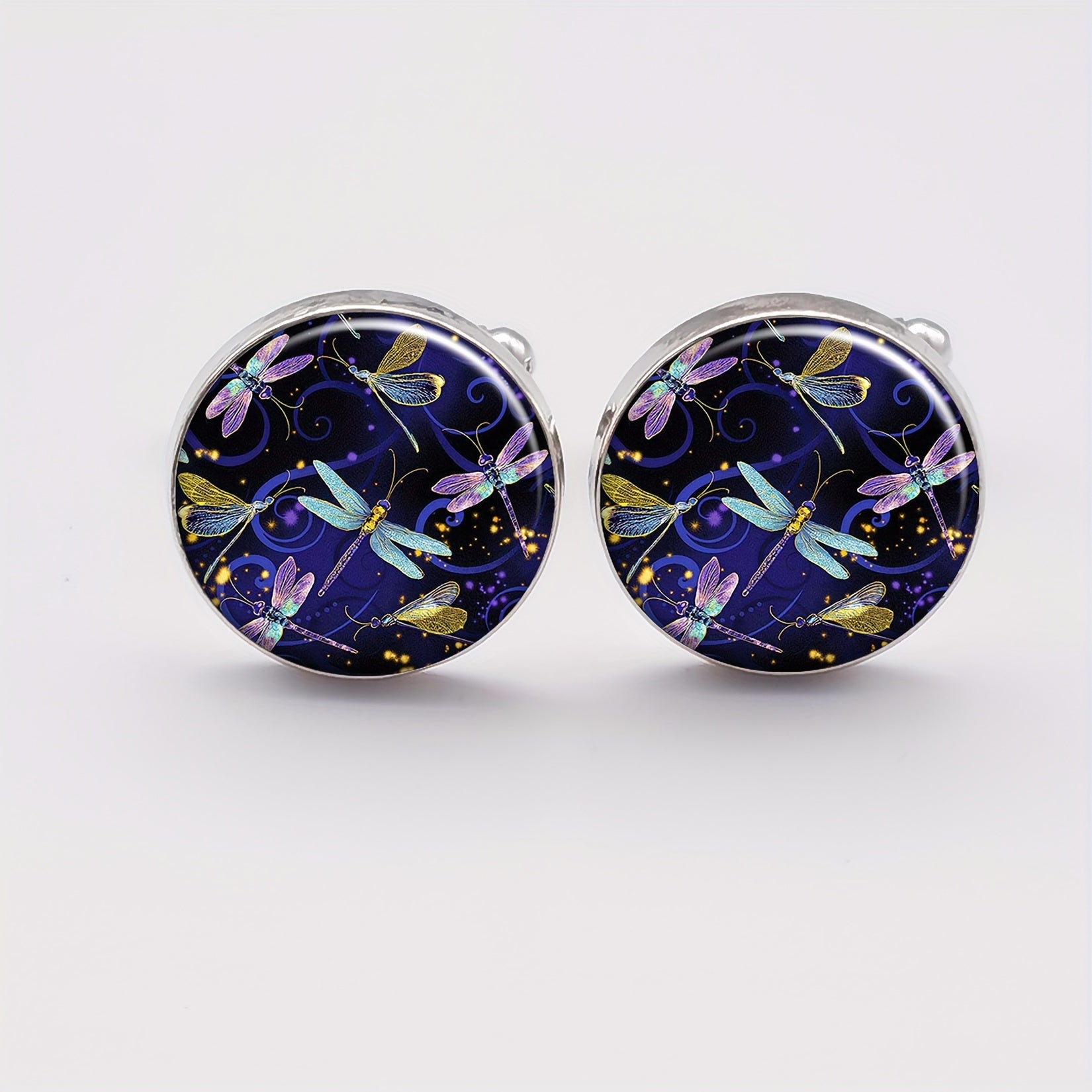 Metal Dragonfly Cufflinks Set of 2 for Men and Women Formal Accessories