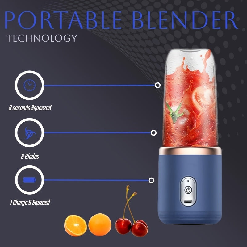 Portable Mini Blender Cup USB Rechargeable for Smoothies and Shakes