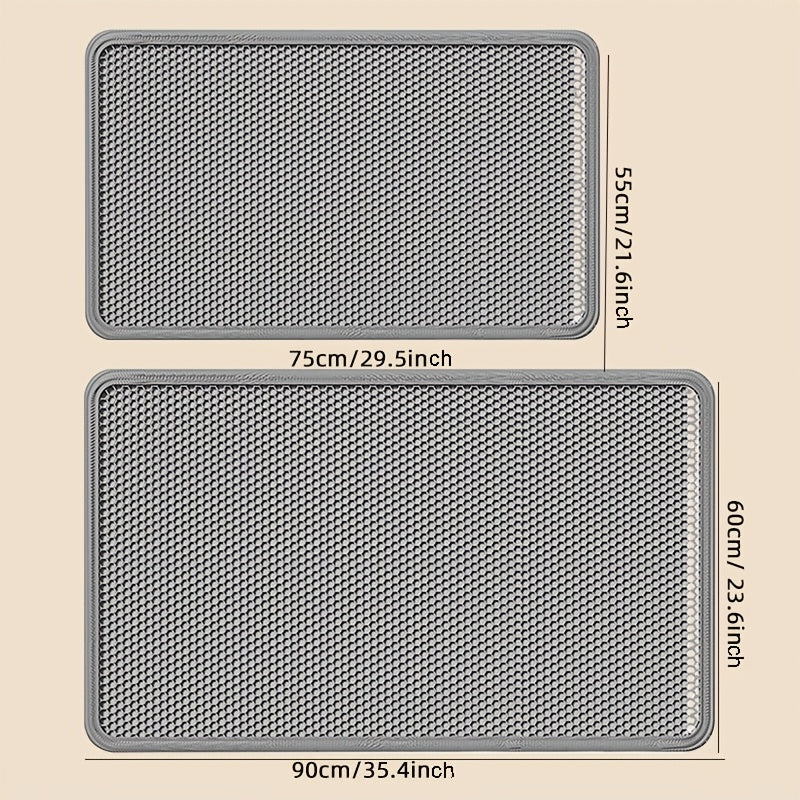Katta premium mushuk axlat matosi, qayta ishlanadigan, hid chiqarmaydigan, suv o'tkazmaydigan, tozalash oson, hidga qarshi, gilamli axlat qutilari uchun ideal, mustahkam EVA/PE materialidan tayyorlangan.