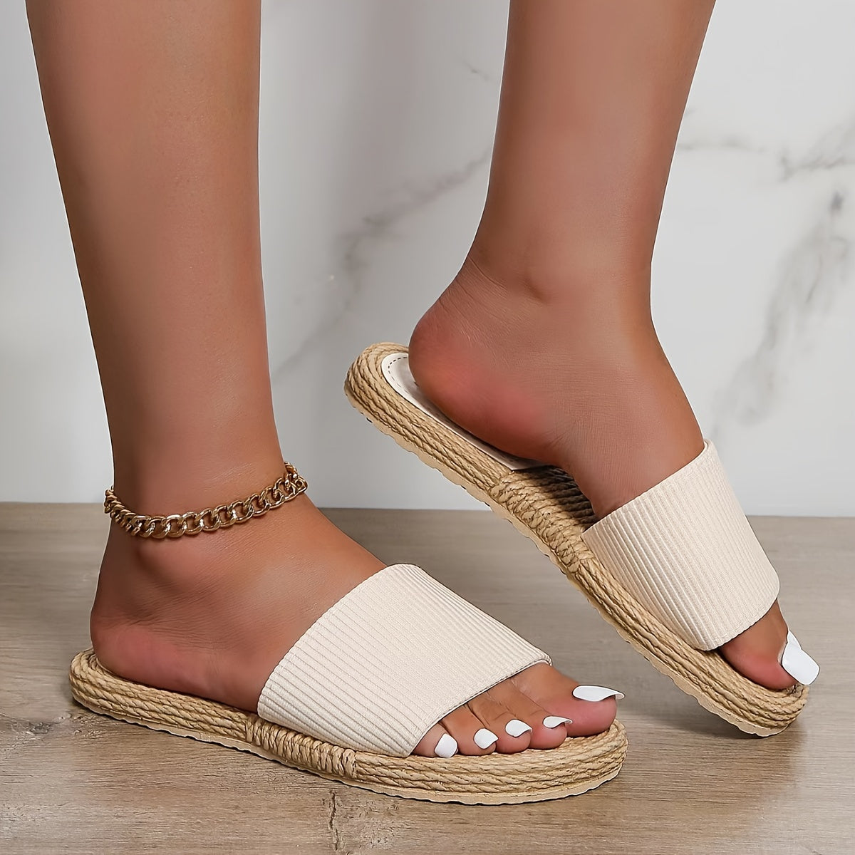 Women's Slip On Summer Slides Open Toe Casual Beach Shoes