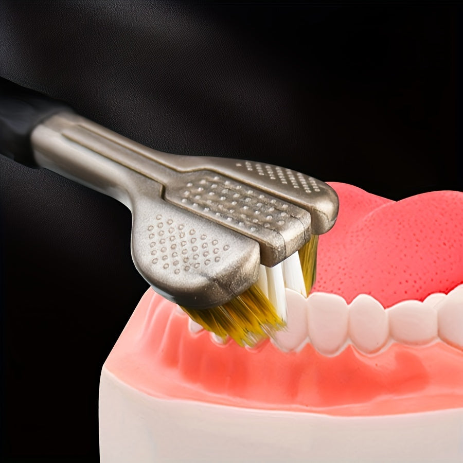 Set of 4 Ultra-Soft 3-Sided Toothbrushes for Deep Cleaning and Gentle Oral Care