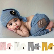 Baby Boy 2-Piece Pants and Cap Set Cotton Photo Outfit