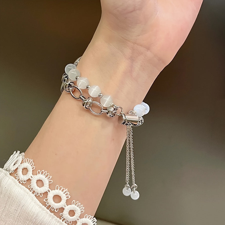 Apple Watch Ultra SE Series Strap with Cat's Eye Stone Adjustable Fit Compatible with Series 1-9