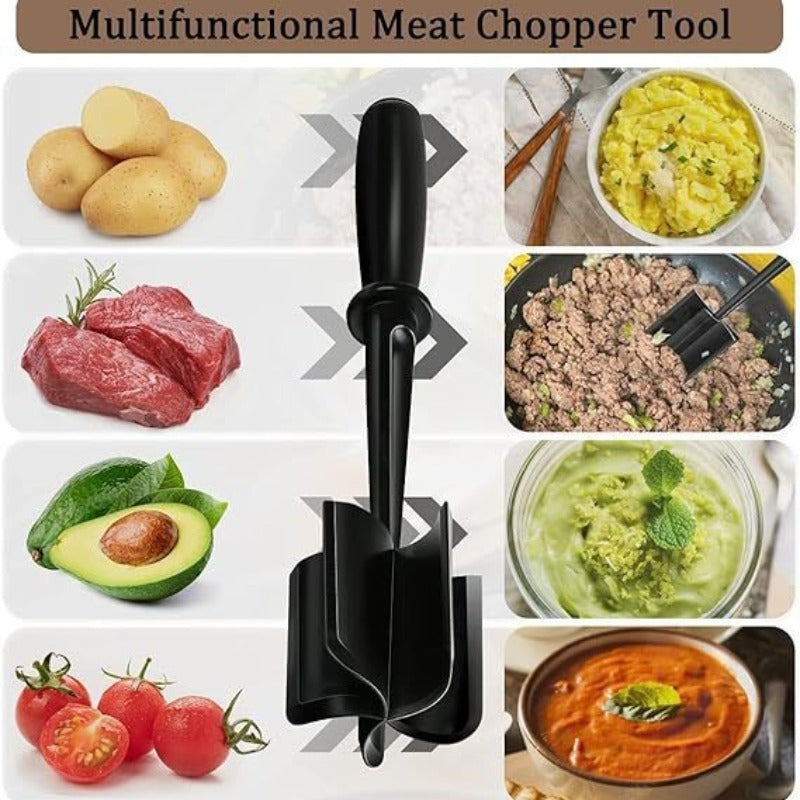 Nylon Kitchen Scraper Heat-Resistant BPA-Free Odorless Handheld Chopper