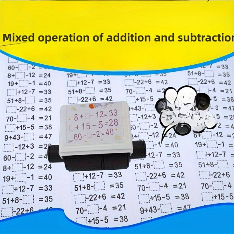 Bolalar, o'qituvchilar va ota-onalar uchun matematik muhrlar to'plami - qayta ishlatiladigan va qizil/ko'k dizaynda ixcham.
