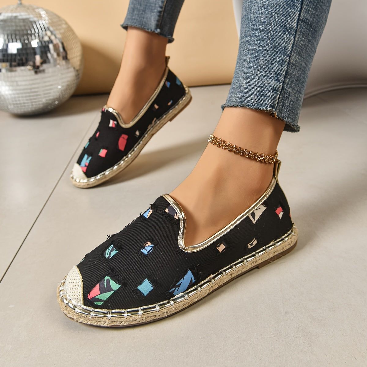 Women's Casual Woven Rope Sneakers Flat Trendy Flat Shoes